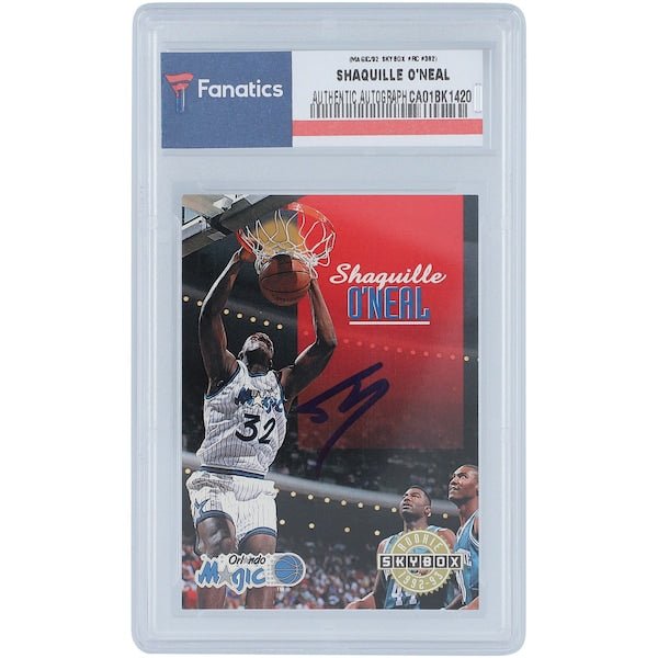 Shaquille O'Neal Orlando Magic Autographed 1992 Skybox #382 Rookie Card