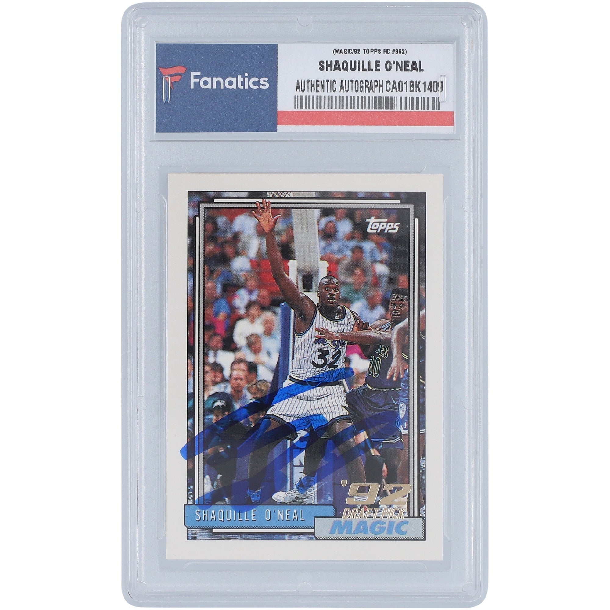 Shaquille O'Neal Orlando Magic Autographed 1992 Topps #362 Rookie Card