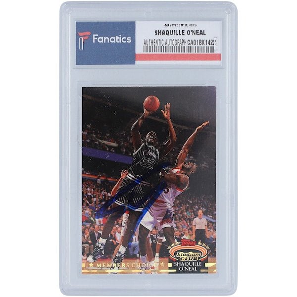 Shaquille O'Neal Orlando Magic Autographed 1992 Topps Stadium Club #201 Rookie Card