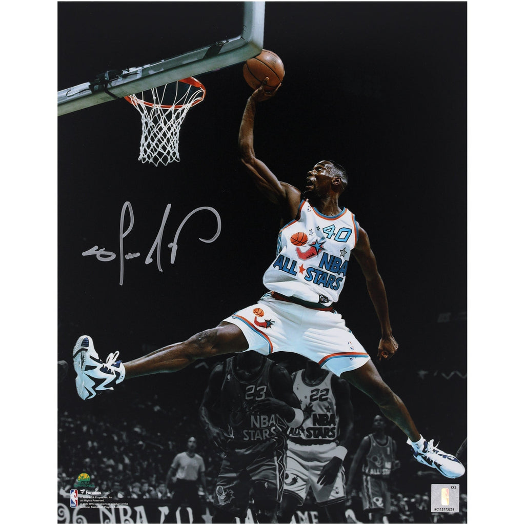 Shawn Kemp Seattle SuperSonics Autographed Fanatics Authentic 11" x 14" 1996 NBA All-Star Game Spotlight Photograph