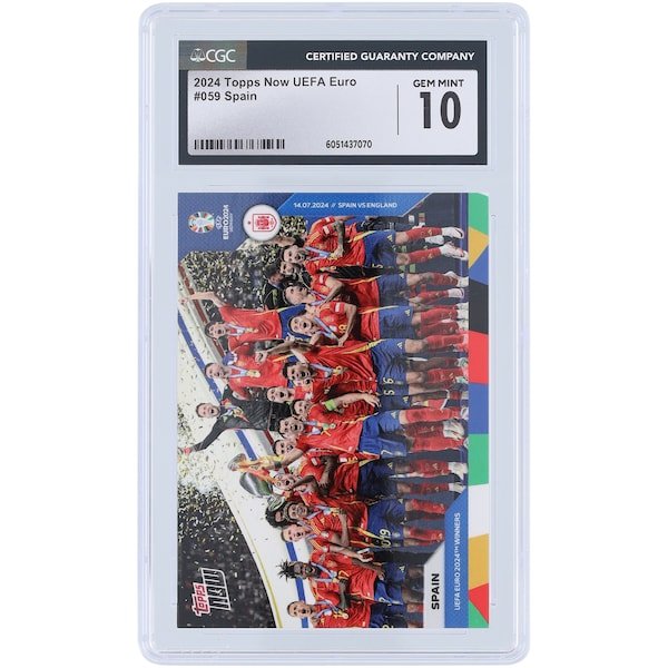 Spain National Team 2024 Topps Now UEFA Euro 2024 Winners #59 CGC Authenticated 10 Card