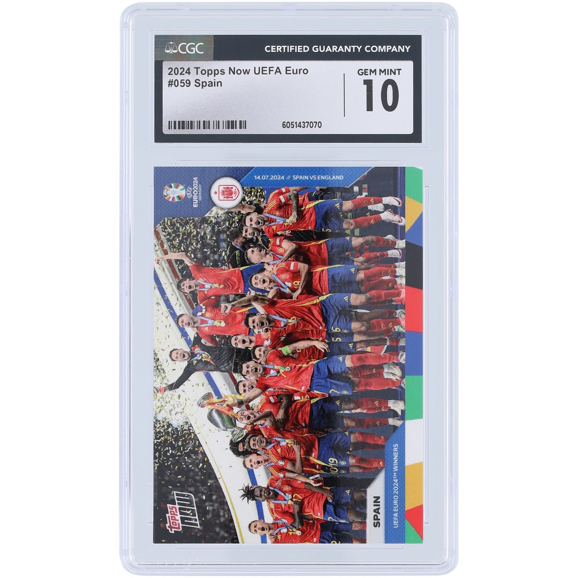 Spain National Team 2024 Topps Now UEFA Euro 2024 Winners #59 CGC Authenticated 10 Card