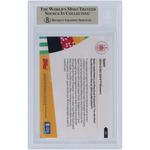 Spain National Team 2024 Topps Now UEFA Euro '24 Winners 14.07.24 #59 BGS Authenticated 9.5 Card