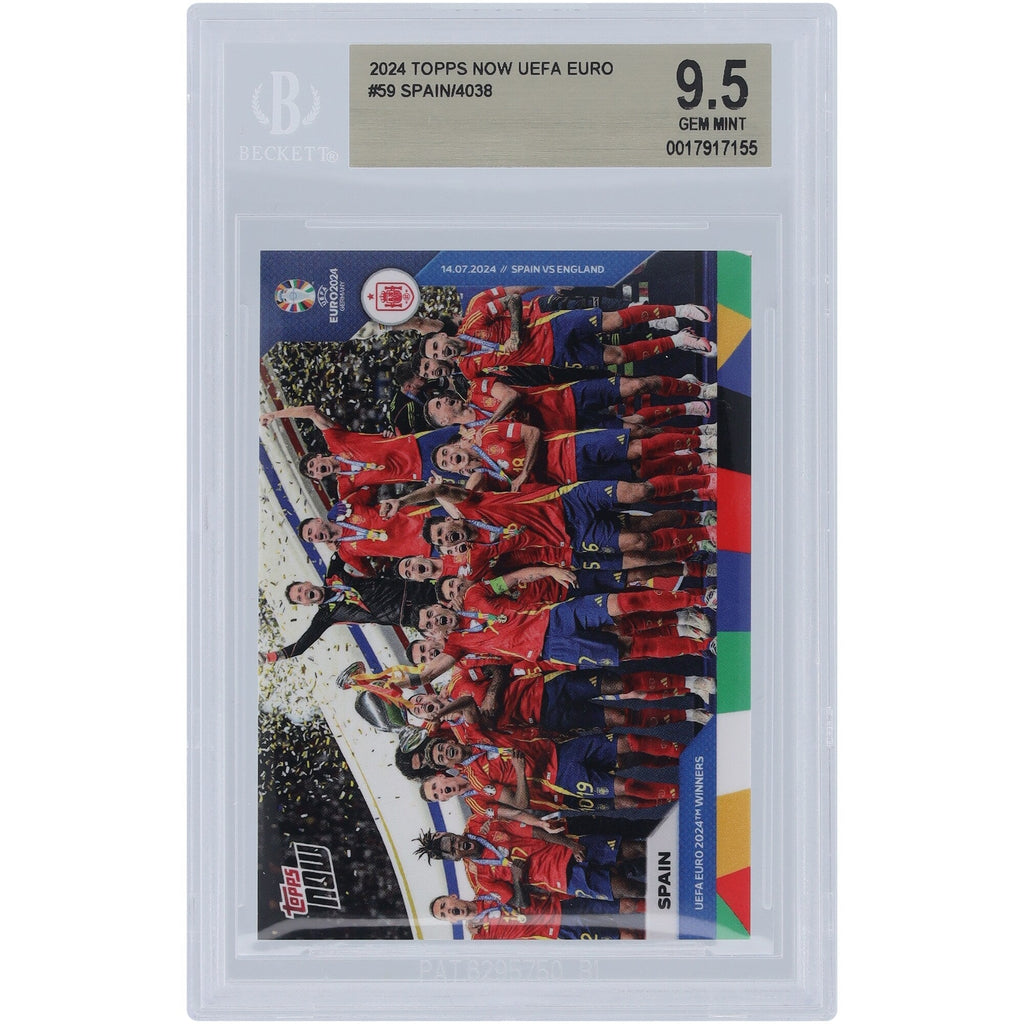 Spain National Team 2024 Topps Now UEFA Euro '24 Winners 14.07.24 #59 BGS Authenticated 9.5 Card