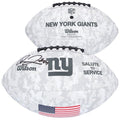 Theo Johnson New York Giants Autographed Fanatics Authentic Wilson 2024 Salute To Service Football