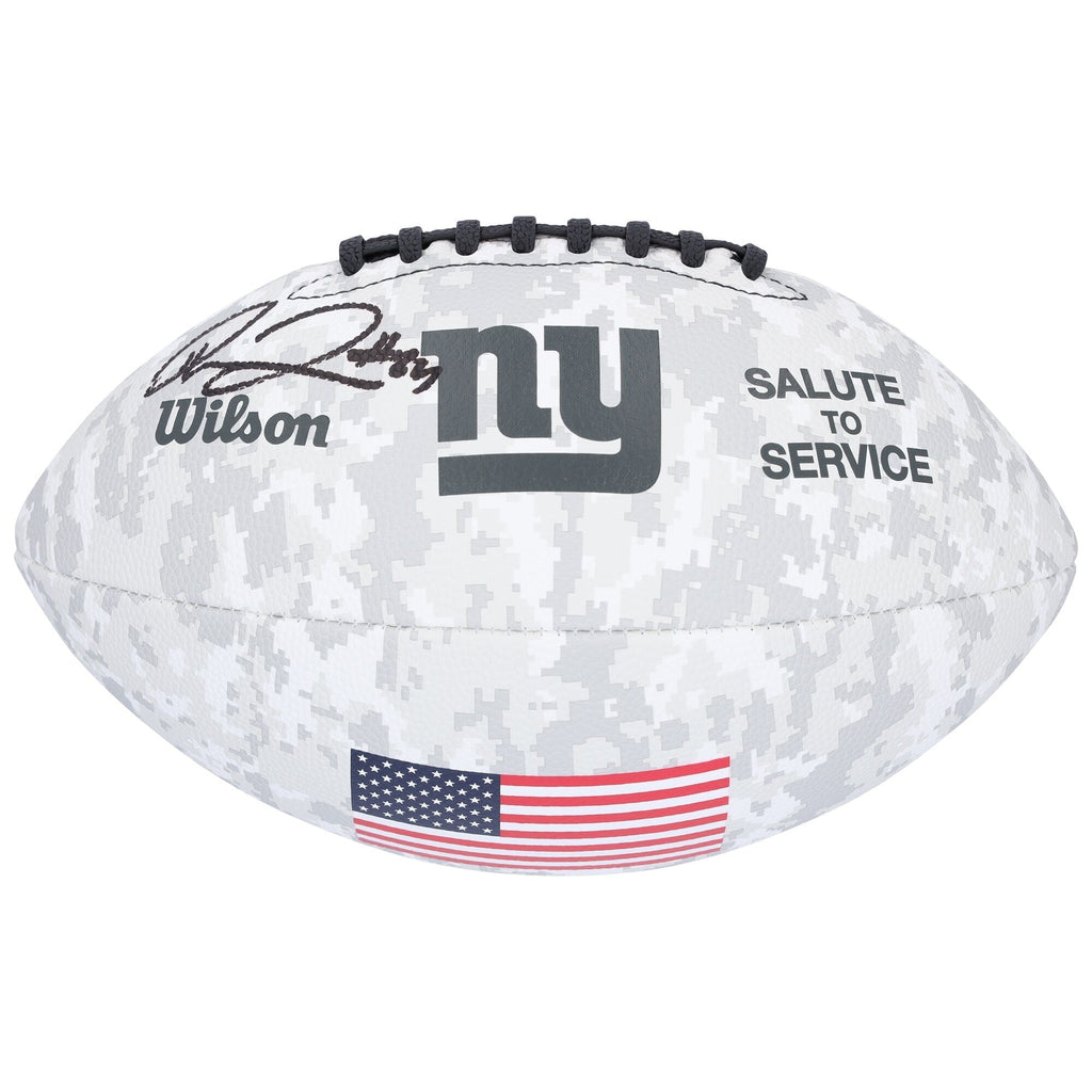 Theo Johnson New York Giants Autographed Fanatics Authentic Wilson 2024 Salute To Service Football