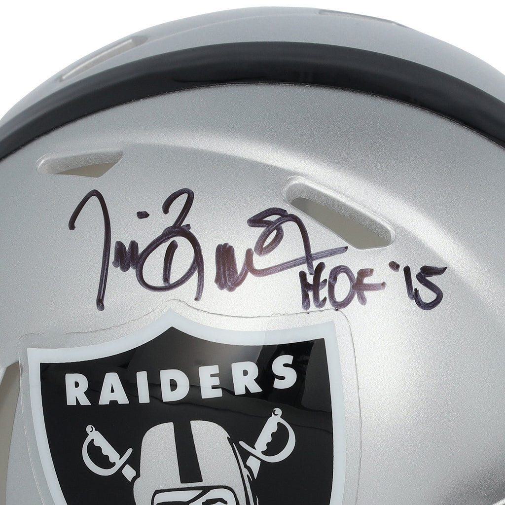Tim Brown Oakland Raiders Autographed Fanatics Authentic Riddell Speed Mini Helmet with "HOF 2015" Inscription