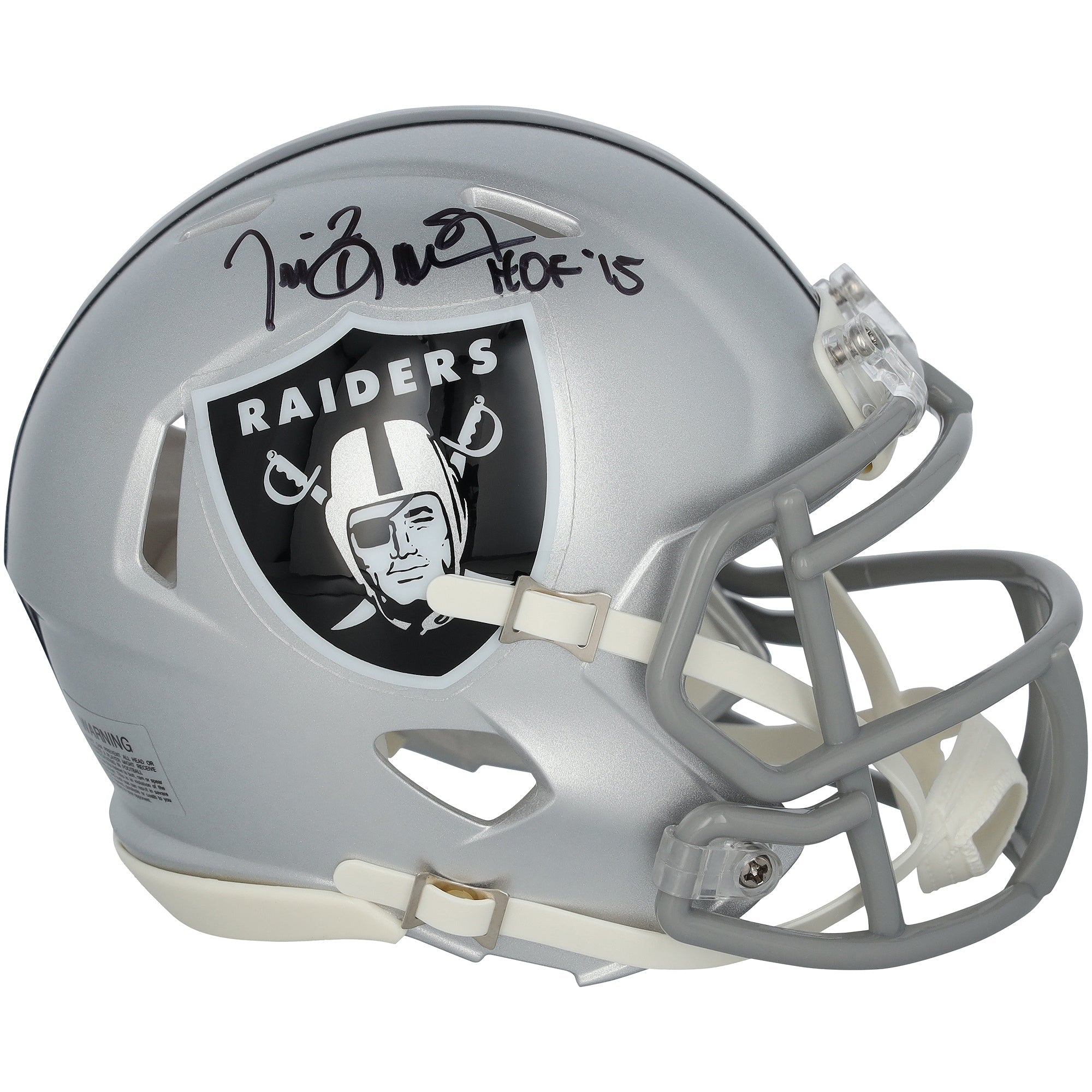 Tim Brown Oakland Raiders Autographed Fanatics Authentic Riddell Speed Mini Helmet with "HOF 2015" Inscription