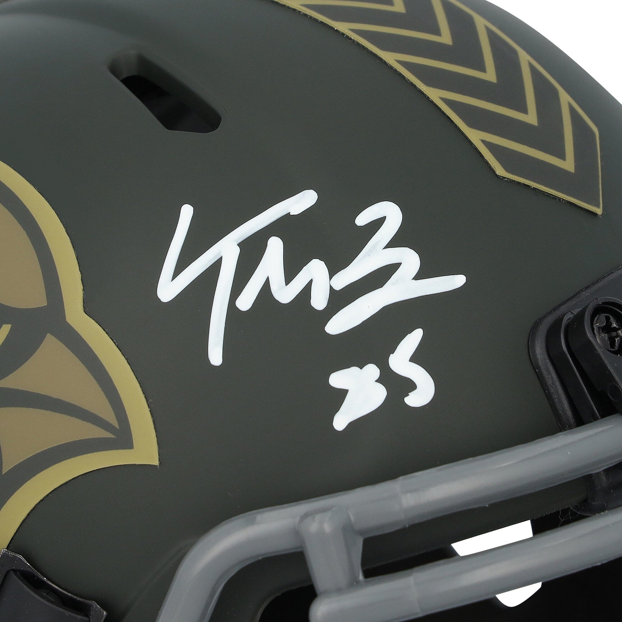 Trey McBride Arizona Cardinals Autographed Fanatics Authentic Riddell 2025 Salute To Service Speed Mini Helmet