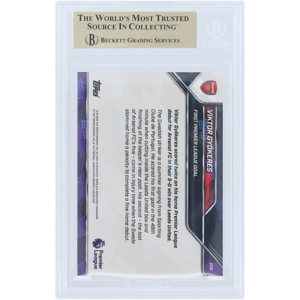 Viktor GyÃ¶keres Arsenal 2025-26 Topps Now First Premier League Goal #8 BGS Authenticated 9.5 Card
