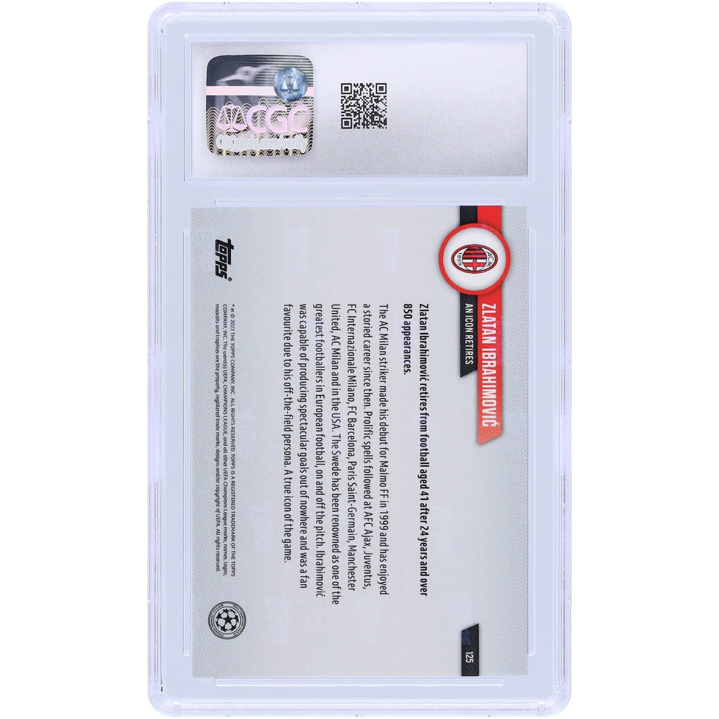 Zlatan Ibrahimovic AC Milan 2022-23 Topps Now UEFA An Icon Retires #125 CGC Authenticated 9.5 Card