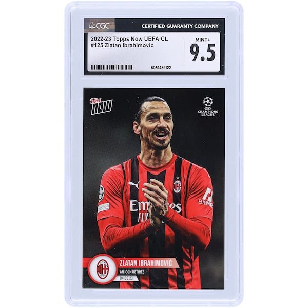 Zlatan Ibrahimovic AC Milan 2022-23 Topps Now UEFA An Icon Retires #125 CGC Authenticated 9.5 Card