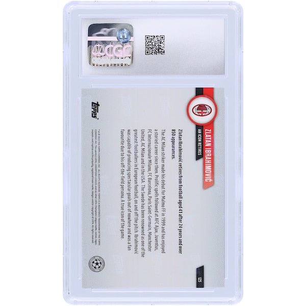 Zlatan Ibrahimovic AC Milan 2022-23 Topps Now UEFA An Icon Retires #125 CGC Authenticated 9.5 Card
