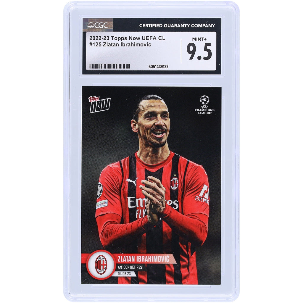 Zlatan Ibrahimovic AC Milan 2022-23 Topps Now UEFA An Icon Retires #125 CGC Authenticated 9.5 Card